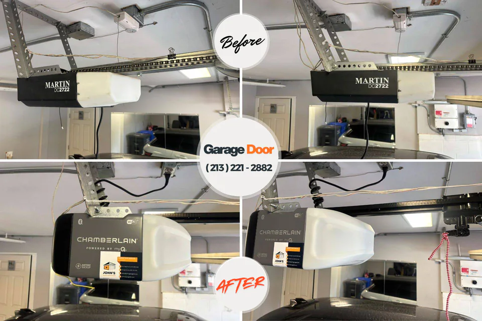 Before and after: garage door repair Lowellville, OH